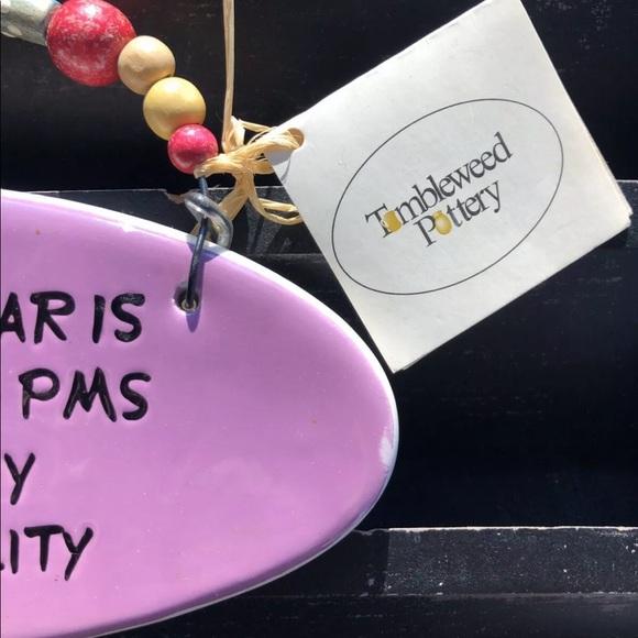 TUMBLEWEED POTTERY “My Greatest Fear” Oval Decorative Wall Plaque - Picture 3 of 4